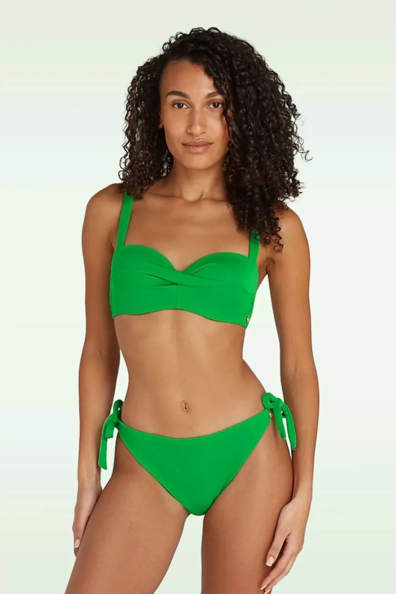 Sale Bikinibroekje Bow In Bright Green Relief Vrouwen Bikini's