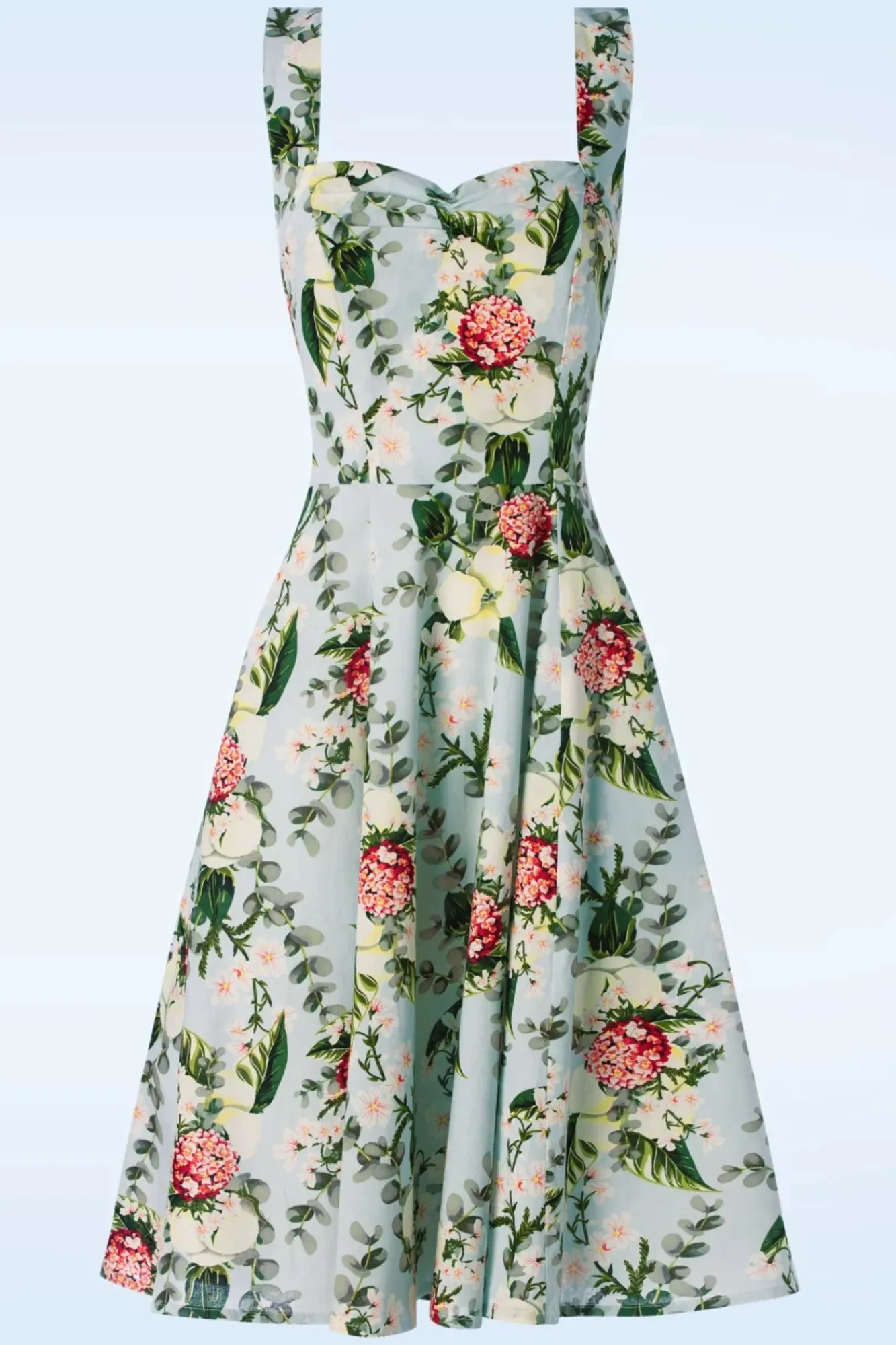 Clearance Bloom Halter Swing Jurk In Lichtblauw Vrouwen Swing Jurken