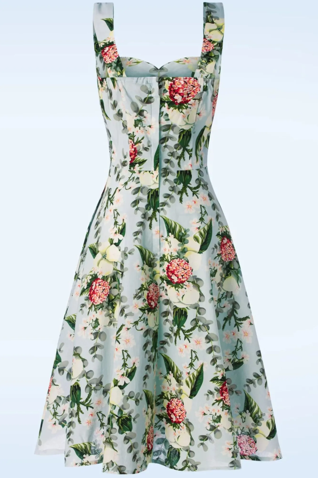 Clearance Bloom Halter Swing Jurk In Lichtblauw Vrouwen Swing Jurken