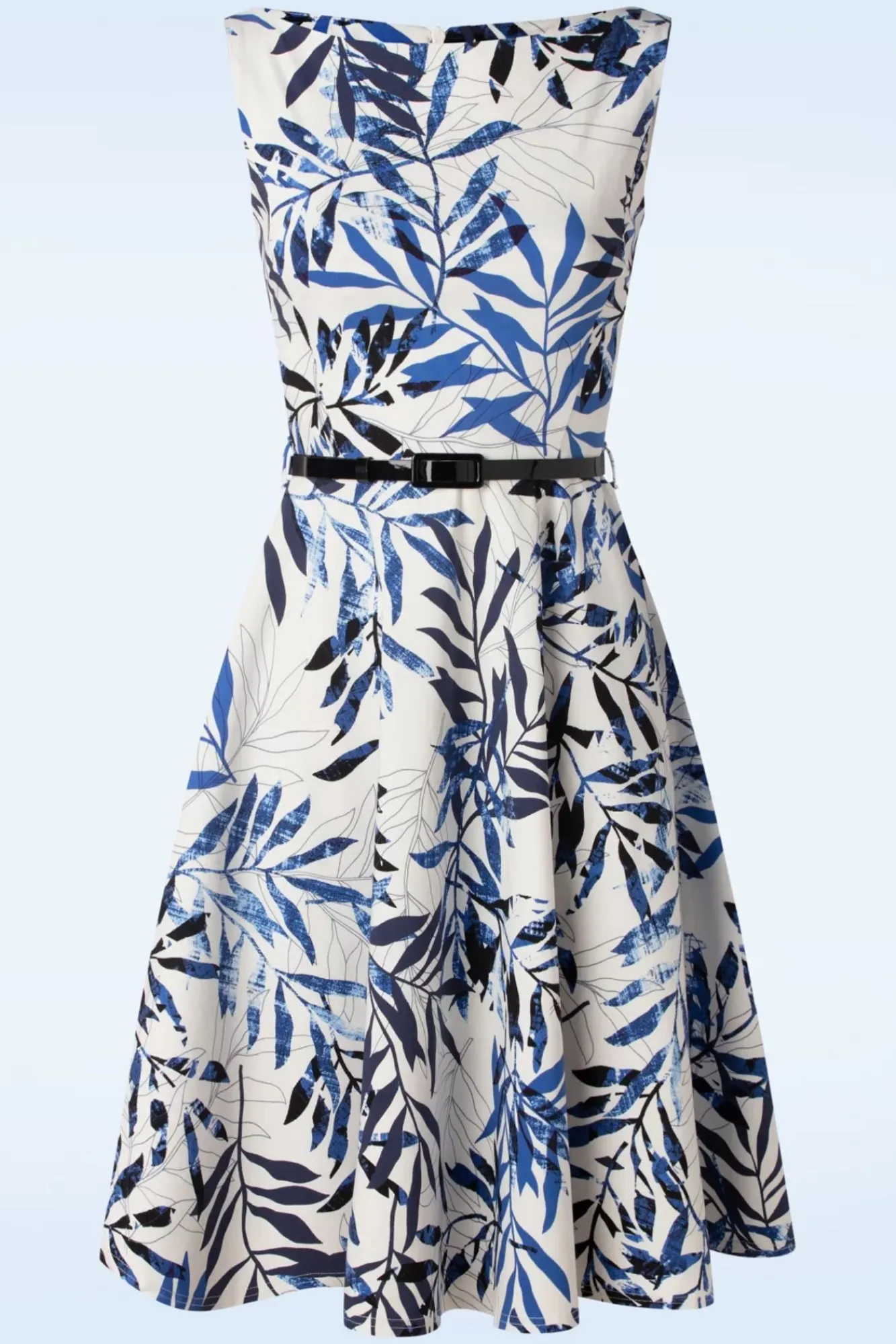 New Blue Leaf Swingjurk In Wit Vrouwen Plus Size Jurken