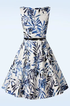 New Blue Leaf Swingjurk In Wit Vrouwen Plus Size Jurken