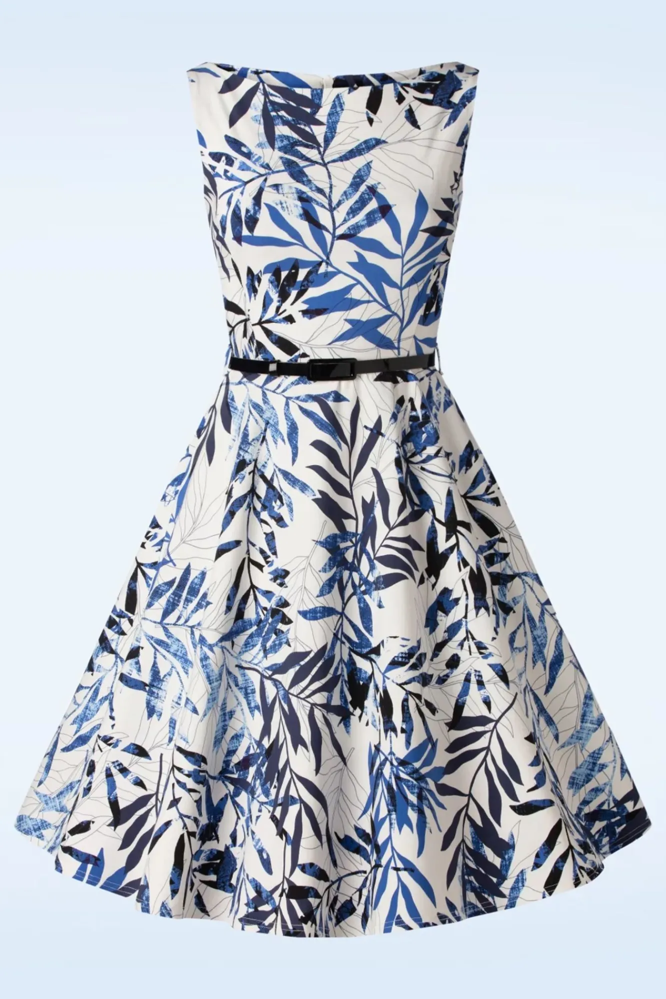 New Blue Leaf Swingjurk In Wit Vrouwen Plus Size Jurken