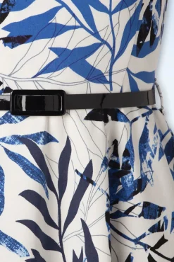 New Blue Leaf Swingjurk In Wit Vrouwen Plus Size Jurken