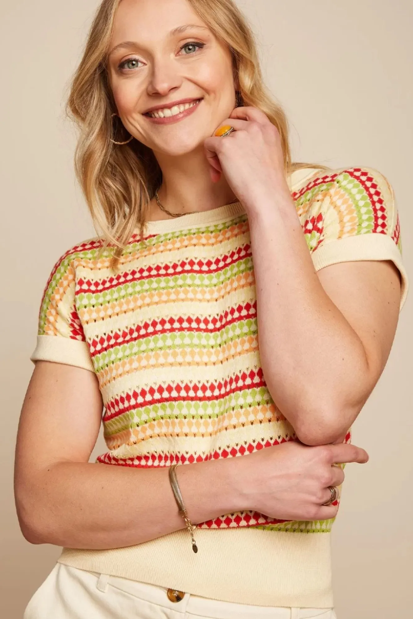 Clearance Boatneck Boyd Top In Creme Vrouwen Truitjes