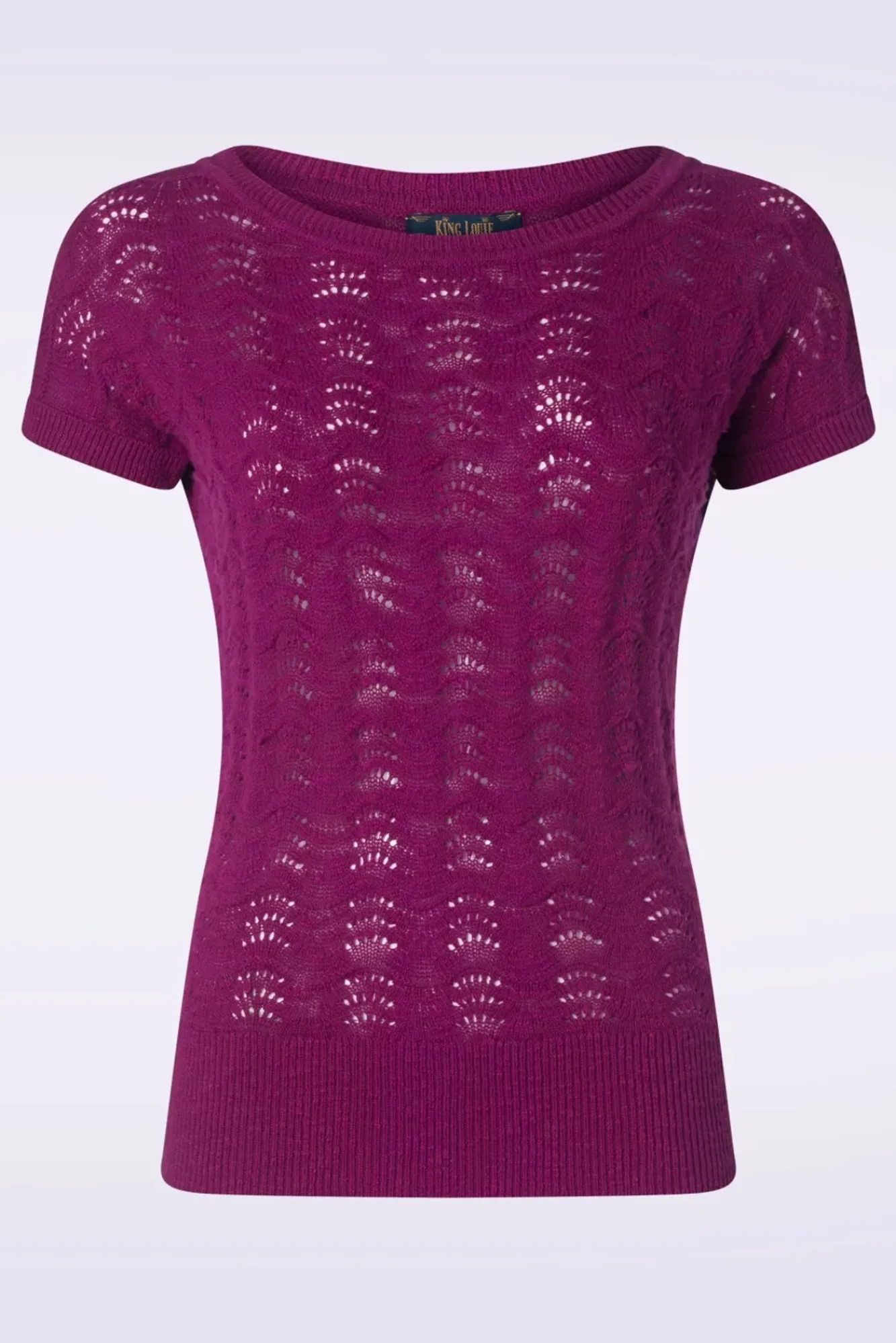 Discount Boatneck Top Scallop In Levendig Paars Vrouwen Truitjes