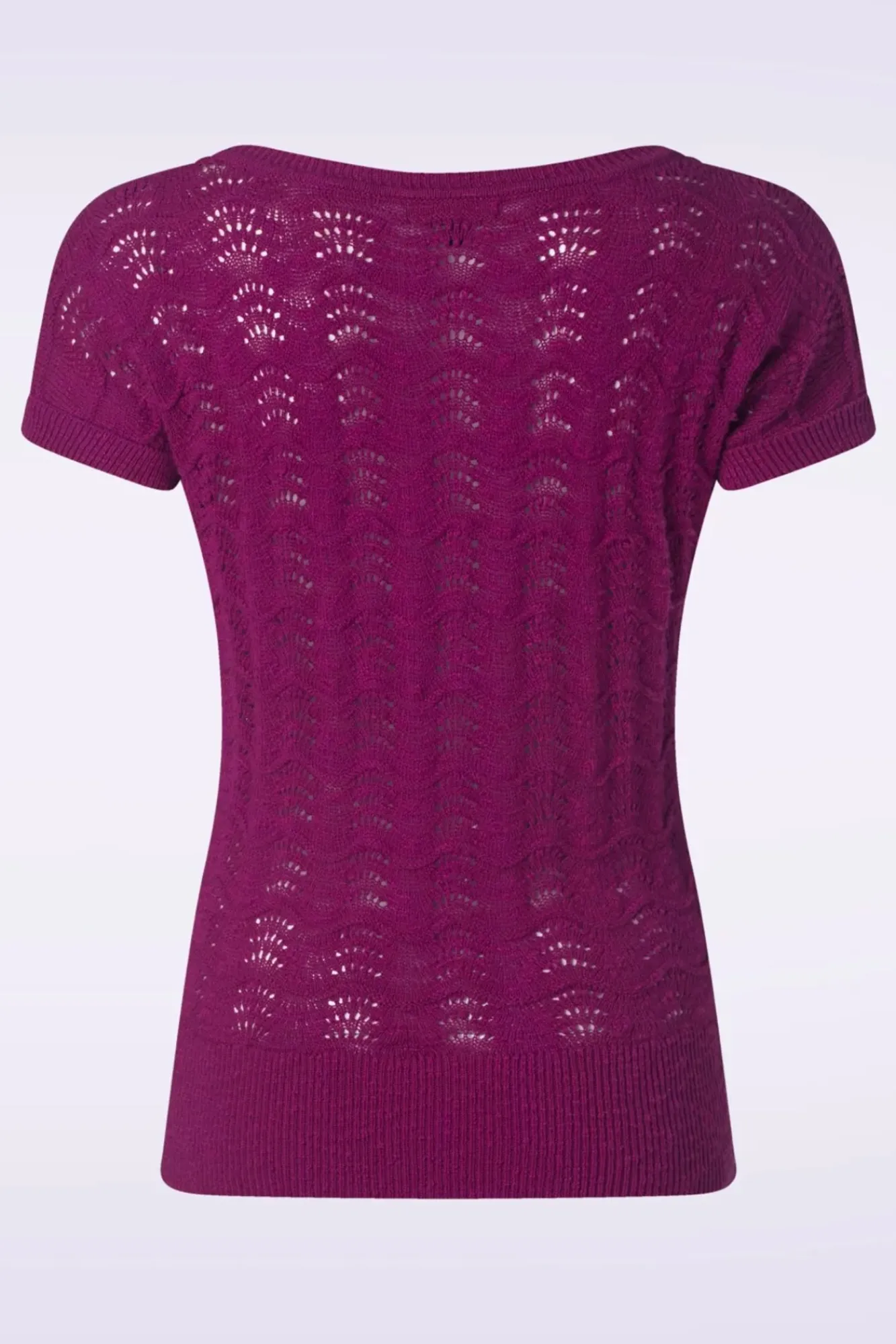 Discount Boatneck Top Scallop In Levendig Paars Vrouwen Truitjes