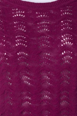 Discount Boatneck Top Scallop In Levendig Paars Vrouwen Truitjes