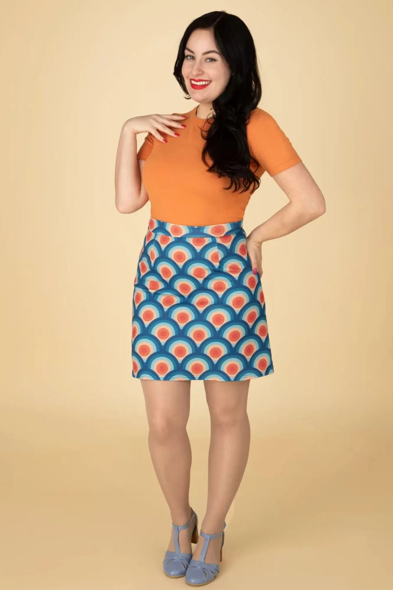 Hot Bobby Retro Rok In Cirkel Geo Print Vrouwen Rokken