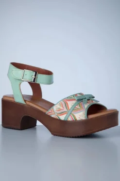 Bora Flower Platform Sandals In Ijsblauw Vrouwen Sandalen