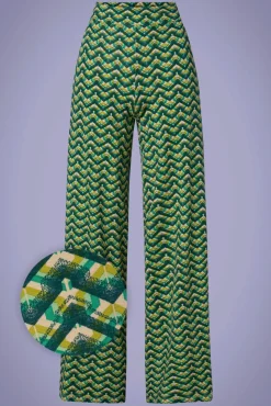 New Border Palazzo Brazza Broek In Jaspisgroen Vrouwen Broeken