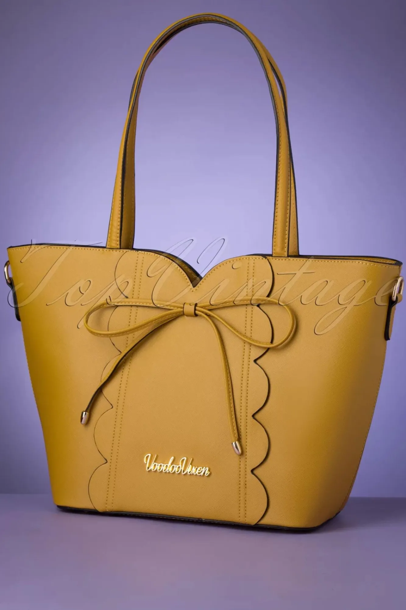 Best Bow Front Geschulpte Shopper Tas Mosterd Geel Vrouwen Tassen