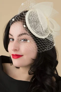 Outlet Bree Fascinator In Creme Vrouwen Haaraccessoires