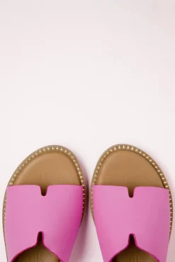 Discount Britt Lederen Slippers In Roze Vrouwen Slippers