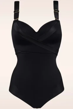 Sale Cache Coeur - Diepuitgesneden Balkonbadpak In Zwart Vrouwen Badpakken