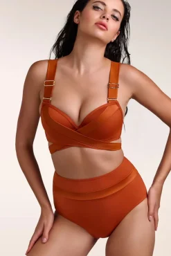 Outlet Cache Coeur Push Up Bikini Top In Roest Oranje Vrouwen Bikini's