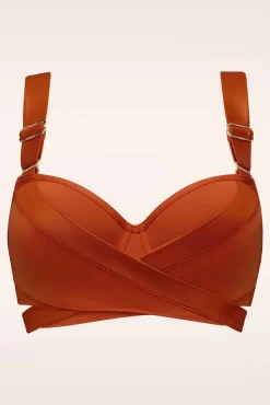 Outlet Cache Coeur Push Up Bikini Top In Roest Oranje Vrouwen Bikini's