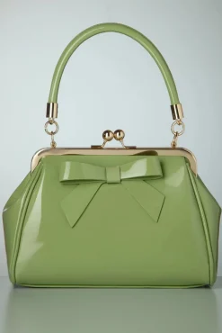 California Nights Lak Handtas In Bleekgroen Vrouwen Tassen