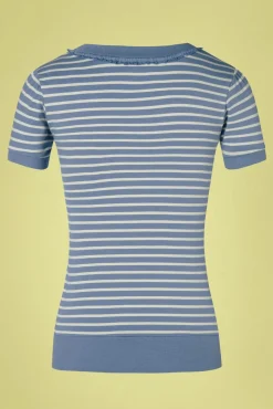 New Call Me Again Gestreepte Top In Blauw Vrouwen T-Shirts