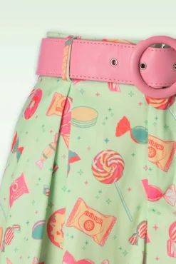 Sale Candy Belted Shorts In Mint Vrouwen Broeken