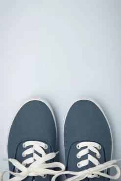 New Canvas Sneakers In Indigo Blauw Vrouwen Sneakers