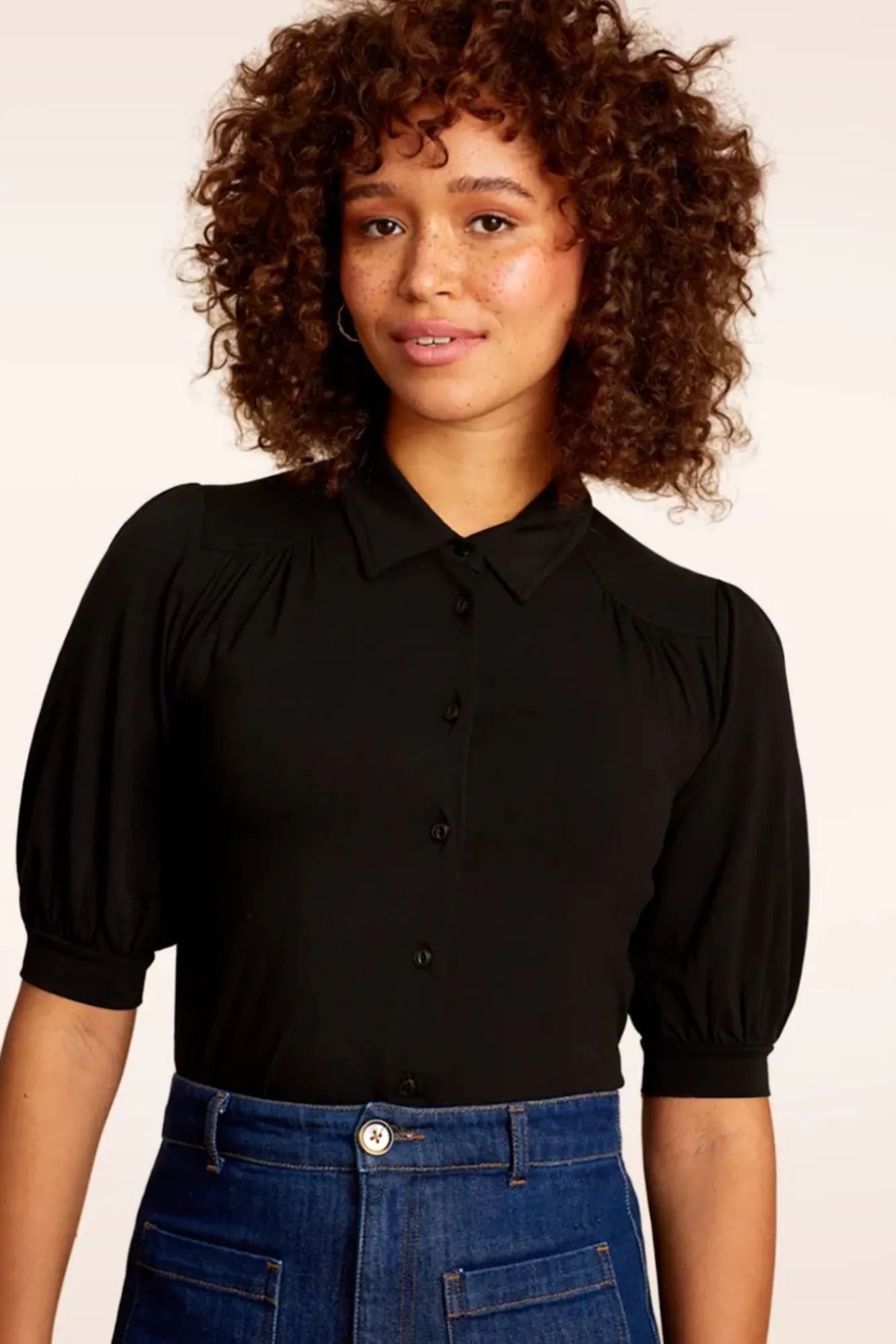 Clearance Carina Ecovero Lichte Blouse In Zwart Vrouwen Blouses