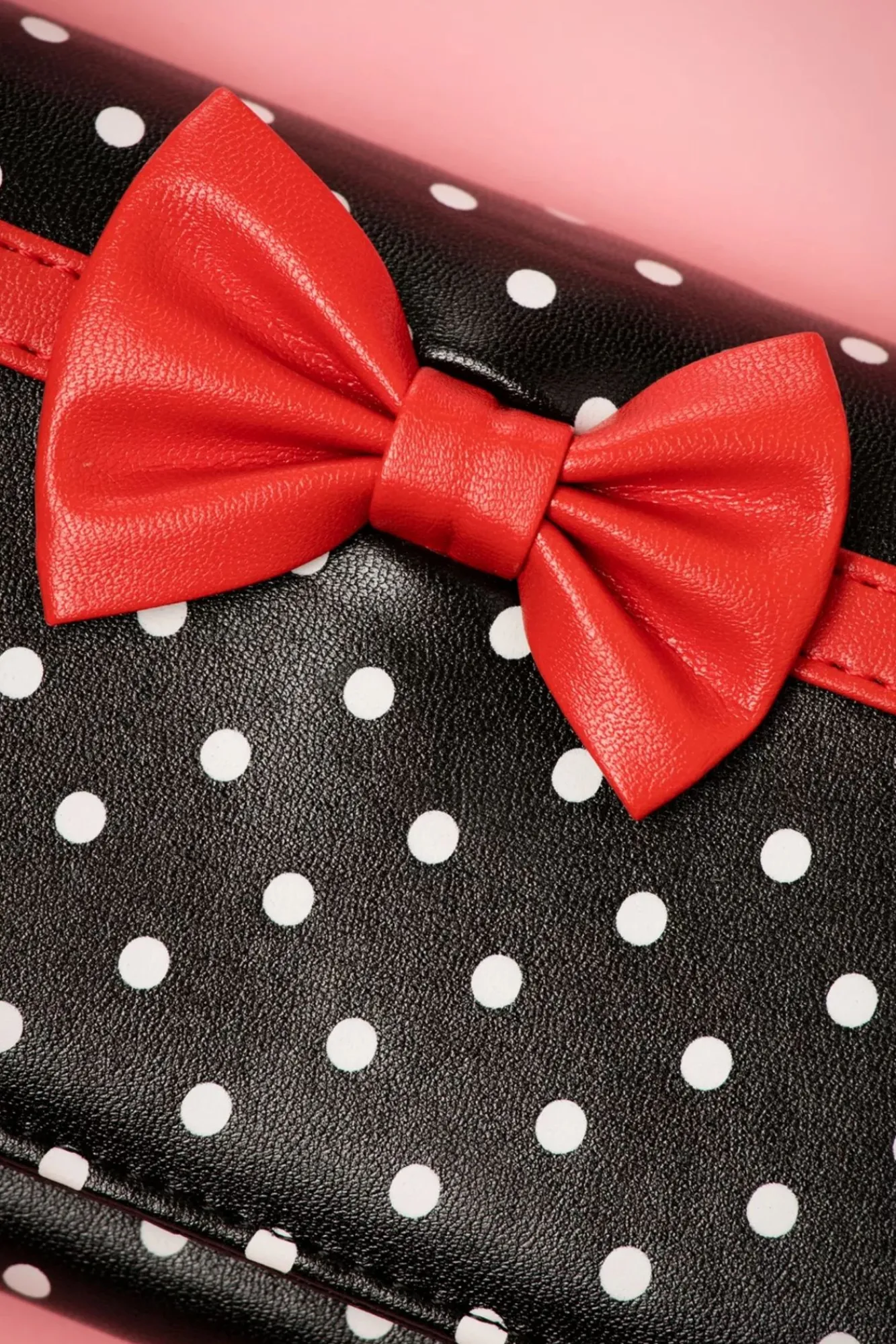 Clearance Carla Bow Polka Portemonnee In Zwart En Rood Vrouwen Portemonnees