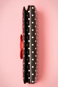 Clearance Carla Bow Polka Portemonnee In Zwart En Rood Vrouwen Portemonnees