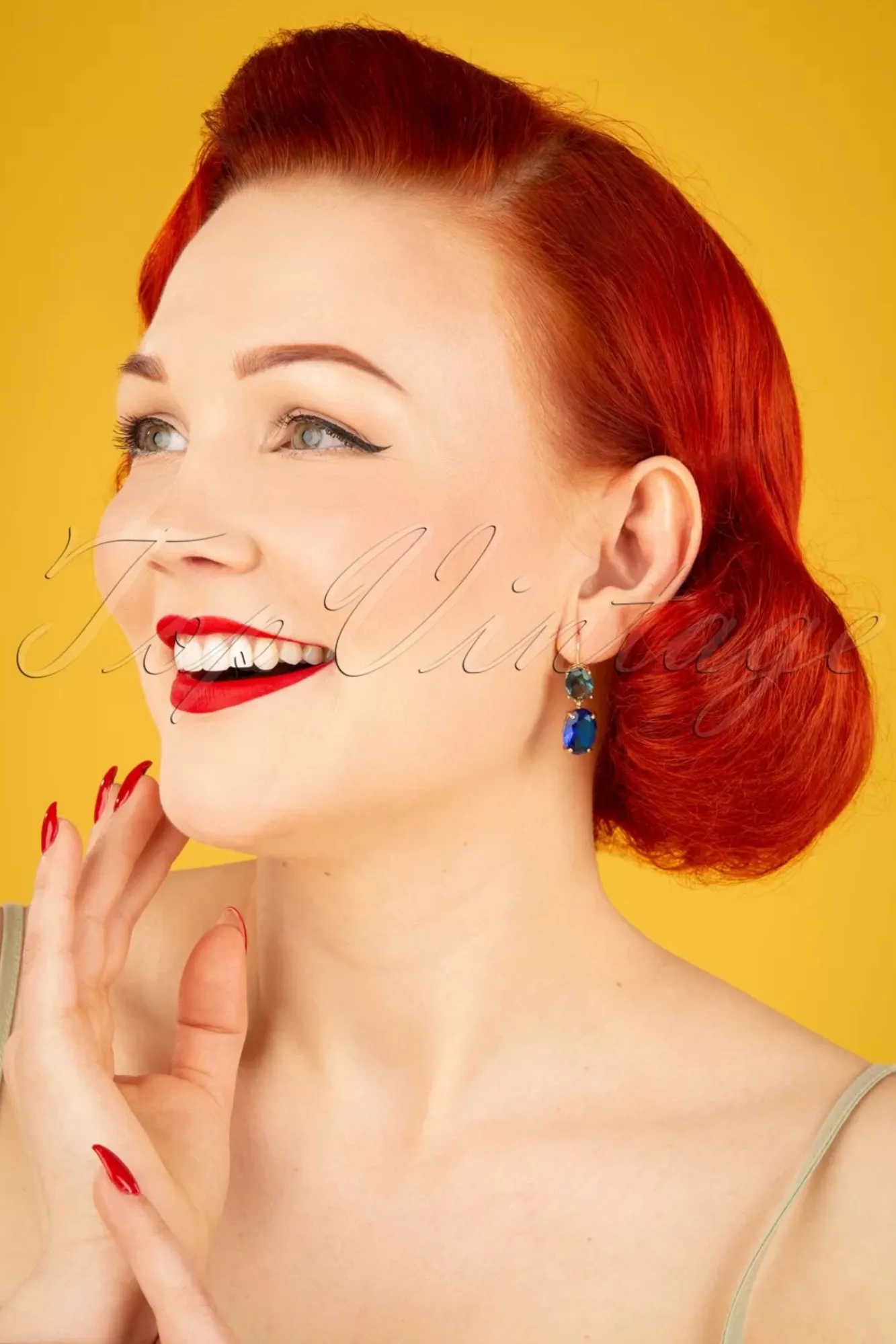 New Carol Oorbellen In Goud En Blauw Vrouwen Sieraden