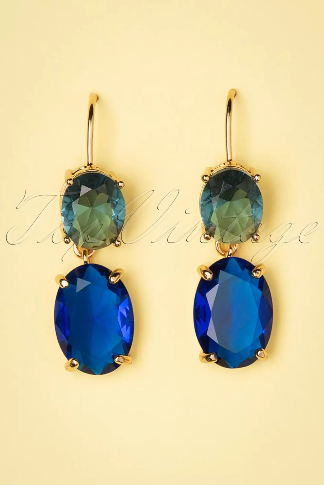 New Carol Oorbellen In Goud En Blauw Vrouwen Sieraden