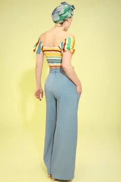 Hot Caspian Swing Broek In Blauw Vrouwen Broeken