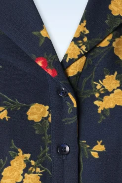 Outlet Caterina Bloom Shirt In Marineblauw Vrouwen Blouses