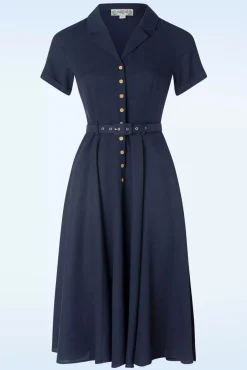 Sale Caterina Swing Jurk In Marineblauw Vrouwen Effen Jurken