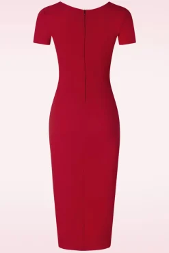 Discount Cecilia Pencil Jurk In Rood Vrouwen Plus Size Jurken