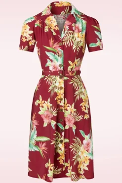 Best Charlene Honolulu Blouse-Jurk In Bordeauxrood Vrouwen Swing Jurken