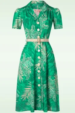 Best Charlene Palm Blouse-Jurk In Smaragdgroen Vrouwen Plus Size Jurken