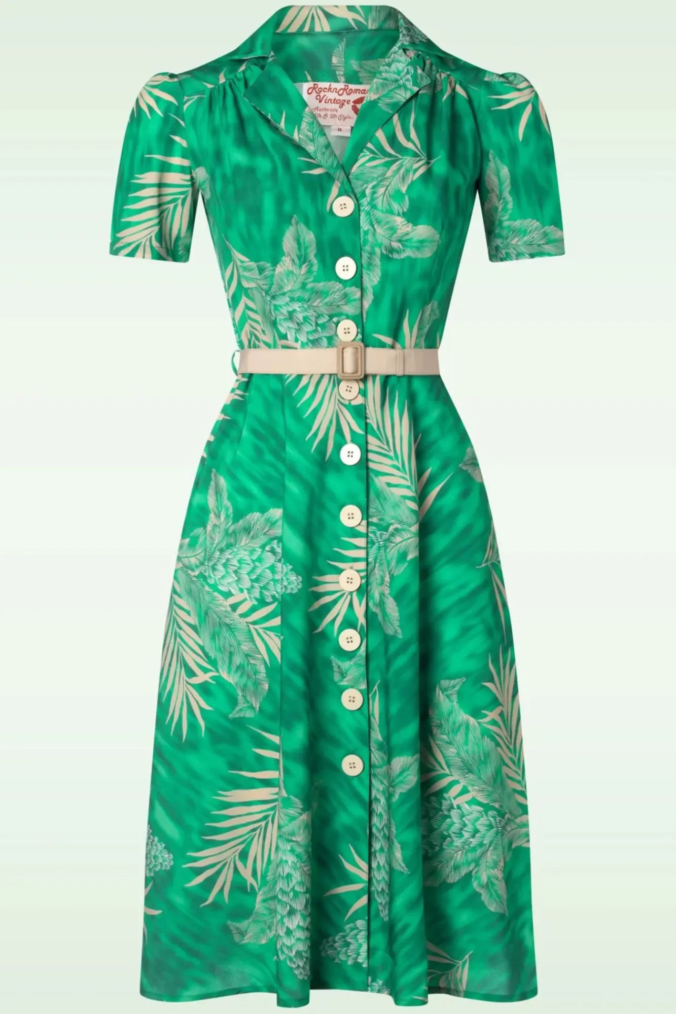 Best Charlene Palm Blouse-Jurk In Smaragdgroen Vrouwen Plus Size Jurken