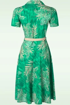 Best Charlene Palm Blouse-Jurk In Smaragdgroen Vrouwen Plus Size Jurken