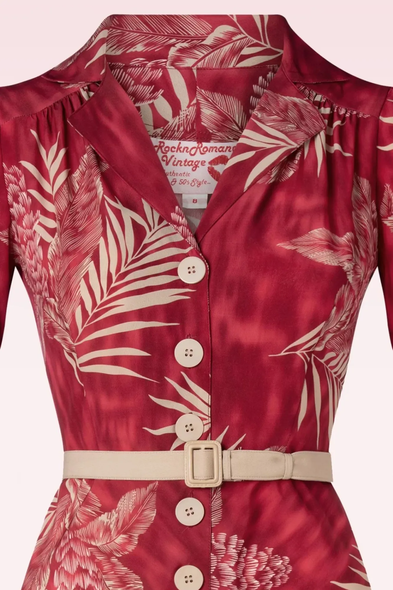 Sale Charlene Palm Blouse-Jurk In Robijnrood Vrouwen Plus Size Jurken