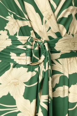 Discount Charlotte Flower Jurk In Groen Vrouwen Midi Jurken