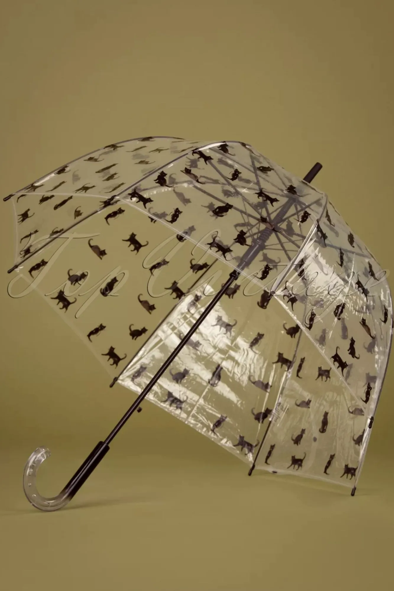 Clearance Chat Noir Transparante Koepelparaplu In Zwart Vrouwen Paraplu's