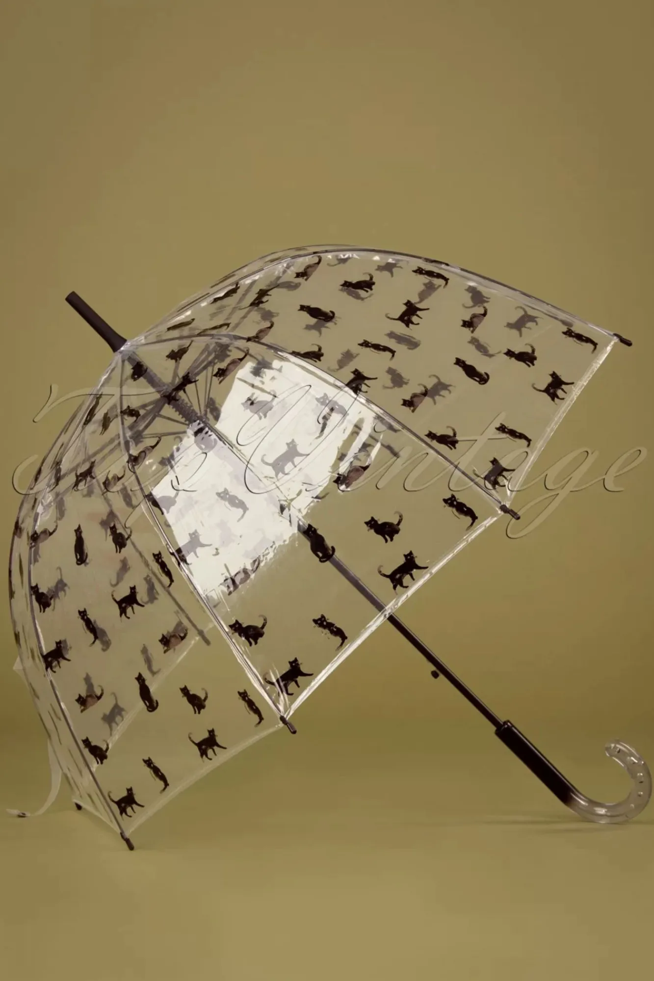 Clearance Chat Noir Transparante Koepelparaplu In Zwart Vrouwen Paraplu's