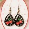 Cherry Drop Oorbellen In Zwart En Rood Vrouwen Sieraden