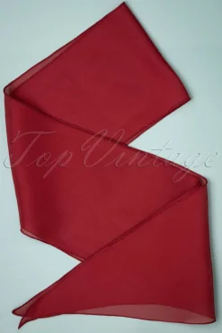 Clearance Chiffon Sjaal In Bordeauxrood Vrouwen Haaraccessoires