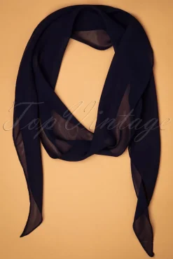 Chiffon Sjaal In Marineblauw Vrouwen Haaraccessoires