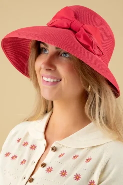 New Chloe Travel Hoed In Koraalrood Vrouwen Hoeden & Fascinators