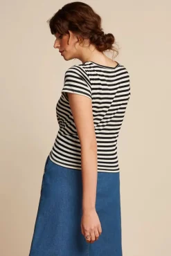 Best Chopito Stripe Knot T-Shirt In Zwart Vrouwen T-Shirts