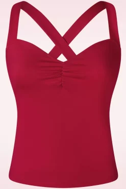 Best Cindy Cross Back Top In Rood Vrouwen Tops