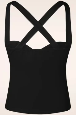 Best Cindy Cross Back Top In Zwart Vrouwen Tops