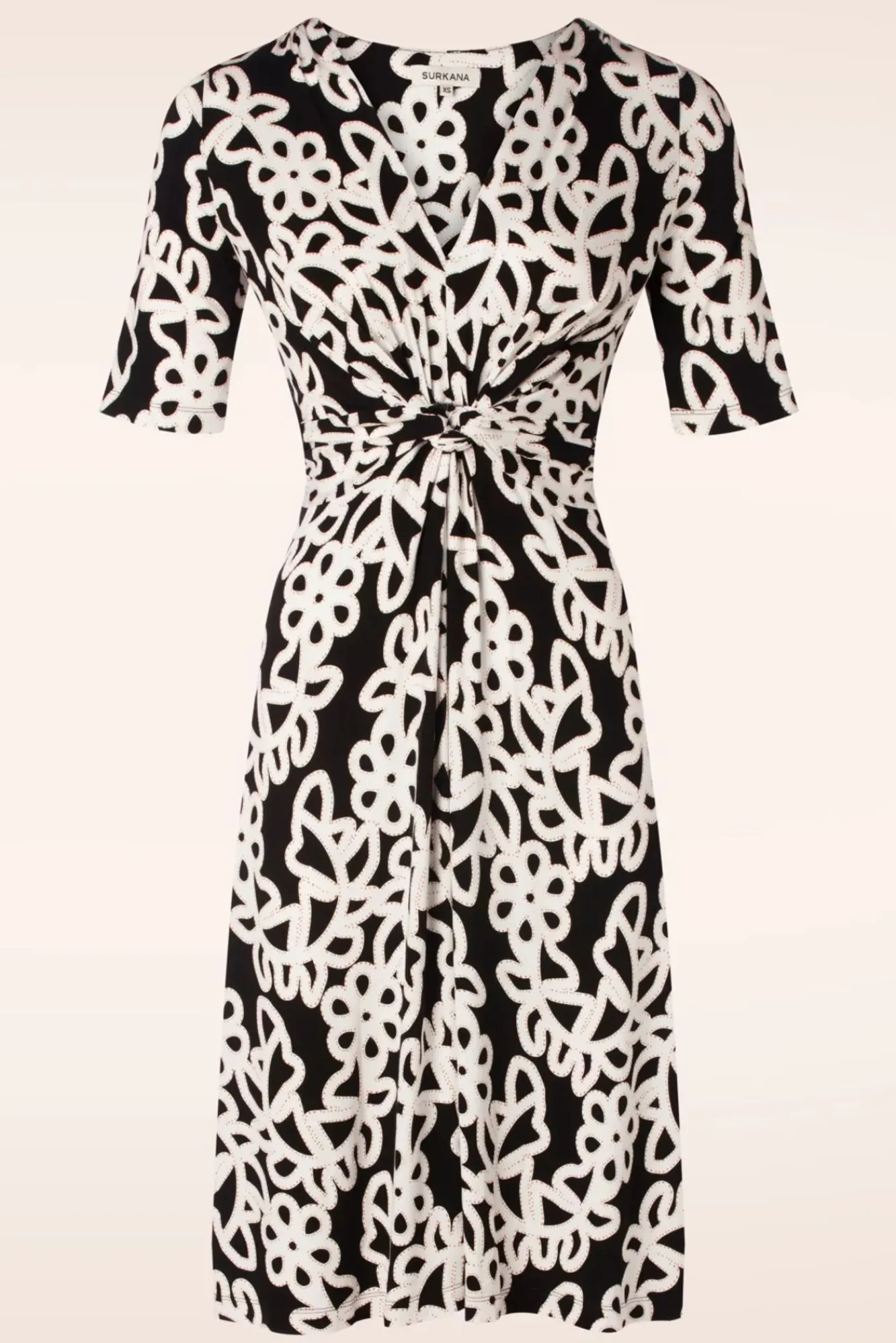 Best Colette Geknoopte Jurk In Zwart Vrouwen Plus Size Jurken