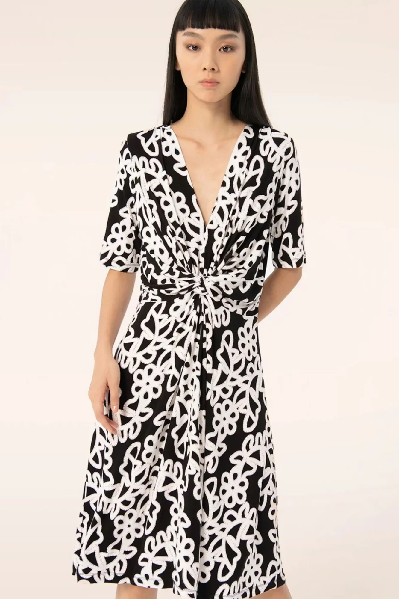 Best Colette Geknoopte Jurk In Zwart Vrouwen Plus Size Jurken